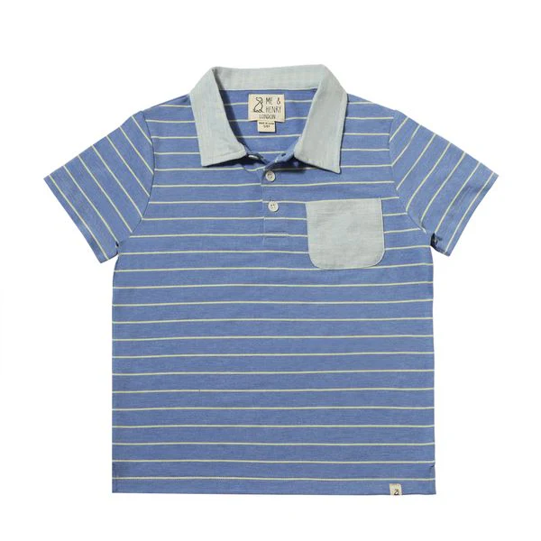 *NEW* ANCHOR Polo - Royal/Yellow Stripe