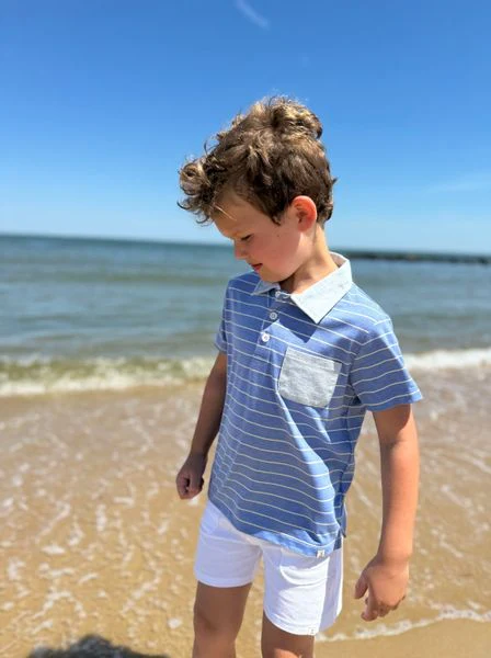 ANCHOR Polo - Royal/Yellow Stripe