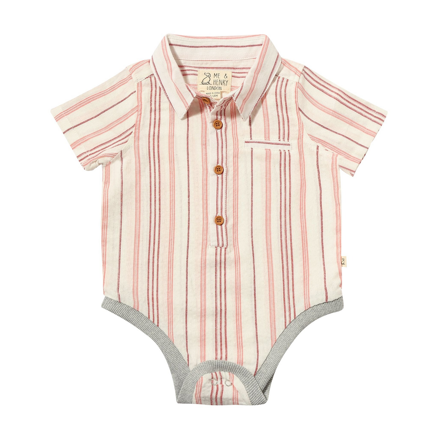 *NEW* HELFORD Woven Onesie - Coral/White Stripe