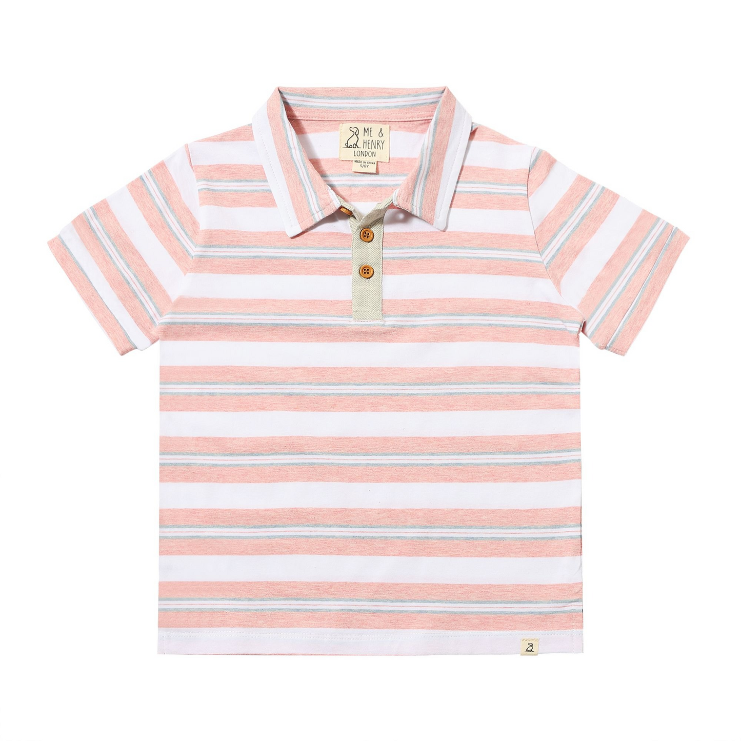 *NEW* SHIPPING Polo - Pink/Grey/White Stripe