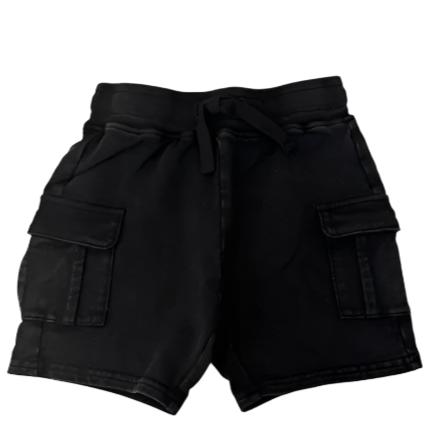 Black Acid Wash Cargo Shorts